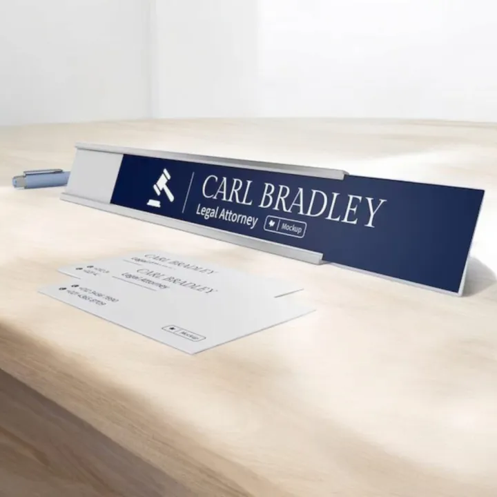 Desk 2 x 9" Aluminum Nameplate (ONLY FRAME)